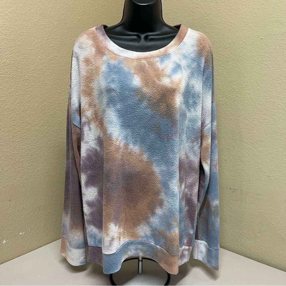 💥2/$20💥 NINE BRITTON Soft Sweater Pullover XL Tie-Dye Plum Blue